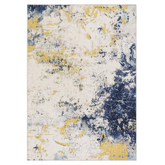 GARVEE Abstract Modern Yellow Washable Area Rug, Non-Slip Backing, Non-Shedding, Stain Resistant, Foldable, Soft, 5x7, Living Room, Bedroom, Dining Room, Office