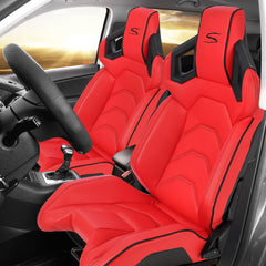 GARVEE 1 Piece Universal Racing Seats with Dual Lock Sliders, PU Leather, Racing Bucket Seats, 23.6