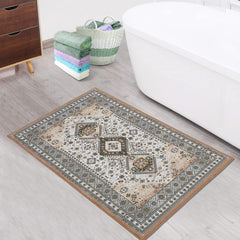 Garvee Boho Washable 2x3 Rugs Small Non-Slip Entry Rugs Washable Vintage Throw Area Rugs for Bedroom Accent Distressed Floor Doormat Carpet for Bathroom Entryway Laundry Living Room