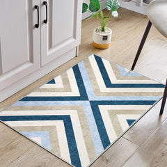 GARVEE Area Rug 2x3 Washable Rug Entryway Rug Thin Rug Modern Geometric Accent Rug Soft Rug Indoor Door Mat Non Slip Carpet Kitchen Living Room Bedroom Dining Room Office,Blue