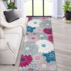 GARVEE Boho Runner Rug 2x6 Hallway Non Slip Rug Washable Rug Runner Modern Floral Soft Laundry Room Rug Entryway Mat Farmhouse Area Rugs Floor Carpet Runner for Bathroom Bedroom