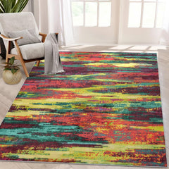 GARVEE Large Rug 3x5 Washable Ultra Soft Rugs Non Slip Low Pile Carpet Large Living Room Rug for Farmhouse Nursery Bedroom Office, Colorful