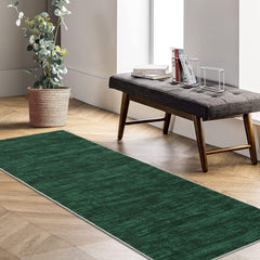 GARVEE Hallway Runner Rug 2x8 Modern Rug Washable Rug Solid Entryway Runner Rug Low Pile Non Slip Kitchen Rug Soft Indoor Laundry Runner Rug for Living Room Bedroom Bedside Dining Room Green