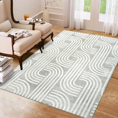 GARVEE Modern 5x7 Area Rug with Arch Pattern, 100% Polyester, Non-Slip, Machine Washable, Ideal for Living Room, Bedroom, Nursery, Dining Room, Grey