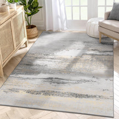 GARVEE Modern Abstract Rug 5 x8, Neutral Beige Rugs for Living Room, Bedroom, Dining Room, Office, Home, Non-Shed, Non-Slip