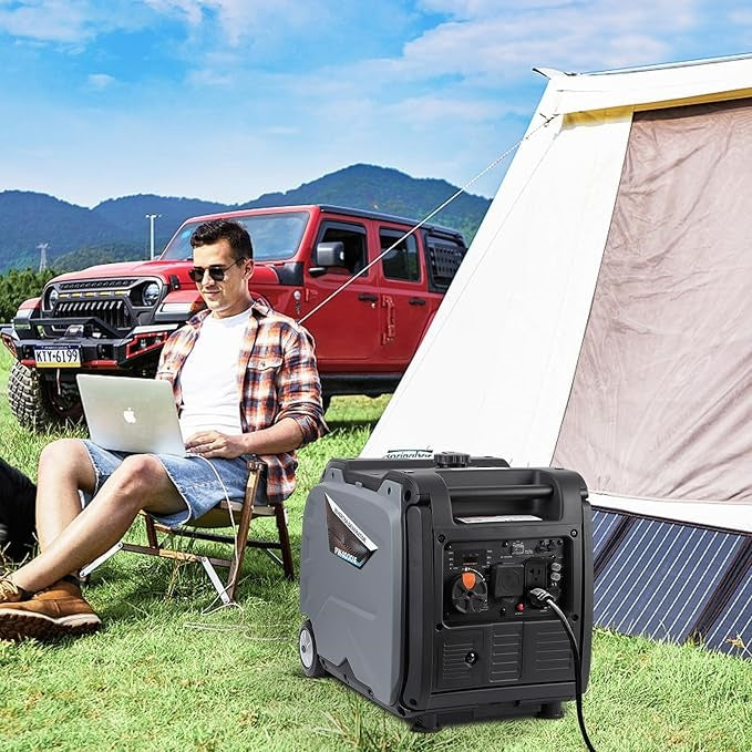 GARVEE Portable Power Station - 4000W Inverter Generator, 120V AC Outlet, Silent Operation, CO Safety Alert, Ideal for Camping & Home Use