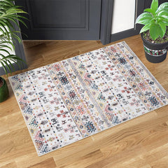 GARVEE Bohemian Washable Rug 2x3 Door Mat Indoor Entrance Abstract Small Entryway Carpet Kitchen Rugs Non Slip Rubber Backing Geometric Low Pile Ultra Soft Area Rugs for Bedroom Nursery, 2'x3' Multi