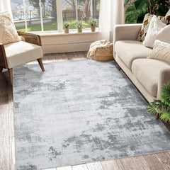 GARVEE 9x12 Area Rug Large Modern Abstract Machine Washable Area Rug for Living Room Contemporary Non-Slip Stain Resistant Accent Rug Carpet for Dining Room Office Bedroom Decoration, Grey