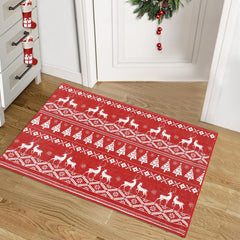 GARVEE 8x10 Christmas Area Rug Christmas Tree and Deer Pattern Boho Floor Cover Machine Washable Indoor Carpet Rug Decorative Non Slip Accent Rug for Kitchen Bathroom Living Room Bedroom