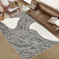 GARVEE Washable Area Rugs 10x13 Rug for Living Room Modern Black and White Rug Abstract Large Area Rug for Bedroom Decor Non Slip Throw Rugs Low Pile Stain Resistant Carpet for Dining Room 10'x13'