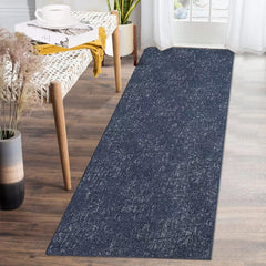 GARVEE Hallway Rug 2x10 Machine Washable Runner Rug Navy Rug Solid Contemporary Navy Area Rugs Non Shedding Indoor Floor Cover Carpet Rug Low Pile Foldable Accent Rug, 2'x10', Navy