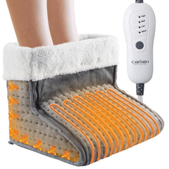 GARVEE Electric Heated Foot Warmer Under Desk, Fast Heating Pad for Feet, Detachable Zipper Design for Full Body Pain Relief, Soft Flannel, Auto Off & 4 Temperature Settings (Gray, 13