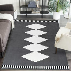 GARVEE Boho Geometric Area Rug 6x9 - Soft Plush, Low Pile, Non-Shedding, Moroccan Design, Anti-Slip Backing, Ideal for Living Room, Bedroom, Office