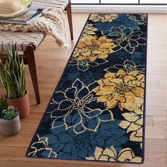 GARVEE Area Rug 2x8 Vintage Floral Runner Rug Boho Retro Floor Mat Non-Slip Aesthetic Indoor Entryway Runners Kitchen Laundry Runner Rug Low Pile Non-Shedding Accent Rug Home Floor Long Rug