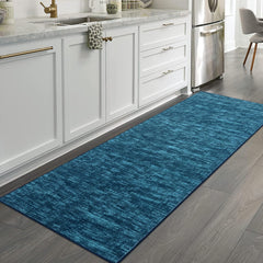 GARVEE Hallway Runner Rug 2x8 Modern Rug Washable Rug Solid Entryway Runner Rug Low Pile Non Slip Kitchen Rug Soft Indoor Laundry Runner Rug for Living Room Bedroom Bedside Dining Room Blue