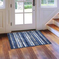 GARVEE Small Area Rug 2X3 Abstract Entryway Rug Washable Rug Thin Living Room Rug Modern Non Slip Area Rug Soft Low Pile Indoor Mat Lightweight Rug for Bathroom Bedroom, Navy