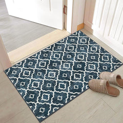 GARVEE Kitchen Rug 2x3 Small Indoor Mat Washable Entrance Rug Boho Rug Modern Geometric Area Rugs for Entryway Laundry Bathroom Moroccan Rug Distressed Area Rugs Low Pile Trellis Rug Black