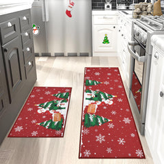 GARVEE Christmas Kitchen Mat Set of 2 Non Slip Doormats Welcome Mats for Front Door Floor Mats Ourdoor Decor Welcome Mat Stain Resistant Room Decor Carpet for Entrance 17''x29''+17''x47''