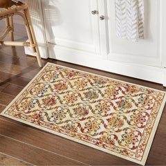 GARVEE Vintage Rugs 2x3 Oriental Floral Distressed Accent Rug Machine Washable Rug Non-Slip Entryway Rug Boho Living Room Rug Low Pile Non-Shedding Thin Floor Carpet for Home Floor Decor Multi