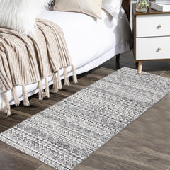 GARVEE Kitchen Runner Rug 2x6 Washable Geometric Bohemia Design Polyester Non-Slip for Living Room, Bedroom, Hallway, Grey/Beige