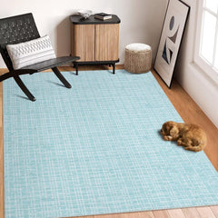 GARVEE 6x9 Large Area Rug for Living Room Modern Washable Rug Checkered Print Accent Rug Contemporary Plaid Throw Carpet for Bedroom Dining Room Office Non-Shedding Non Slip Foldable Rug Teal