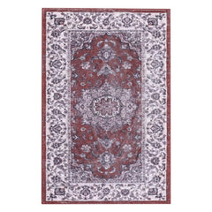 GARVEE Vintage Area Rug Indoor Medallion Area Rug Boho Tribal Area Rugs Machine Washable Distressed Rug Stain & Water Resistant Non-Slip Area Rug for Living Room Bedroom, 5' x 7' Red