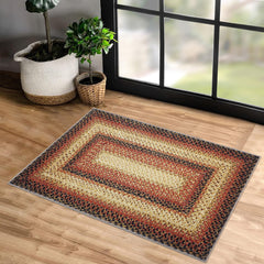 GARVEE Hallway Runner Rug 2x6 Braided Printed Runner Rug Washable Rug Boho Runner Rug Modern Geometric Rug Rustic Floor Cover Runner for Entryway Laundry Living Room Bedroom Kitchen, Taupe