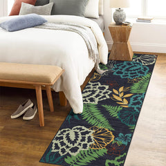 GARVEE Modern Floral Runner Rug 2x8 Non-Slip Washable Polyester Carpet for Bedroom Living Room, Pet and Child Friendly