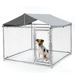 GARVEE 79Inch Heavy Duty Dog Crate with Pointed Roof, Indestructible Large Kennel Indoor&Outdoor, Removable Trays, Chew Proof Cage for High Anxiety Dogs, Rabbits, Chicken Farming