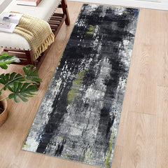 GARVEE 2x10 Contemporary Abstract Indoor Area Rug Modern Runner Rug Ink Print Entryway Rug Soft Hallway Runners Kitchen Mat Non Slip Living Room Bedroom Dining Rug Vintage Distressed Floor Cover