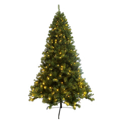 GARVEE 7.5ft Christmas Tree, Pre-lit Artificial Hinged Xmas Tree with 400 Pre-Strung Led Lights and Foldable Stand, Christmas Decor