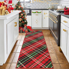 NANAN Area Rug 2x8 Christmas Rugs Washable Rug Christmas Kitchen Rugs for Living Room Bedroom Dining Room Office Nursery Non-Slip Kitchen Rug,Green