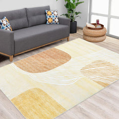 GARVEE Modern Rug Washable Area Rugs 9x12 Living Room Abstract Geometric Area Rugs for Bedroom Aesthetic Carpet Large Area Rug for Office Dining Room Classroom Beige 9'x12'