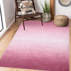 GARVEE Modern Pink Ombre Area Rug - Washable, Non-Slip, Low Pile Polyester, Family & Pet Friendly, for Living Room, Bedroom, Kitchen