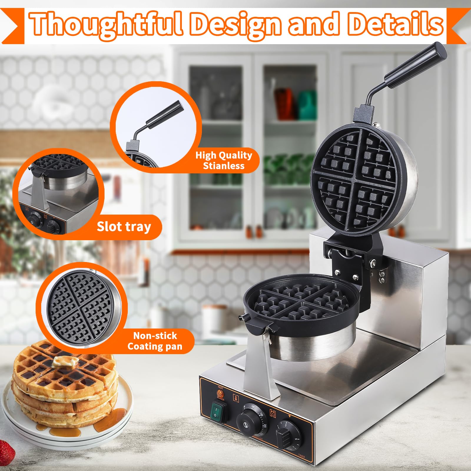 GARVEE Ice Cream Cone Waffle Maker in Use