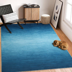 GARVEE 9x12 Rug Ombre Large Area Rugs Modern Low Pile Indoor Rug for Livingroom Bedroom Office Dining Room Oil Painting Style Rugs Area Rugs Blue