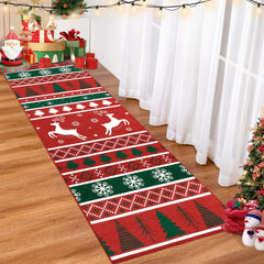 GARVEE Christmas Runner Rug 2x8 Hallway Runner Rug Washable Rug Xmas Snowflake Rug Kitchen Floor Runner Stain-Resisitant Non Slip Soft Low Pile Long Carpet Throw Rug Laundry Room Living Room Bedroom