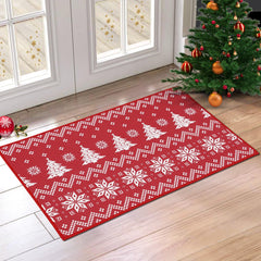 GARVEE Christmas Doormat Boho Door Mat 20 x 32 Inch Holiday Winter Christmas Tree and Snowflake Welcome Mat Indoor/Outdoor Floor Door Mat for Home Decoration Christmas Rug Entryway Front Porch