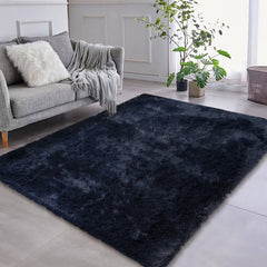 GARVEE Large Fluffy Area Rug for Living Room 6 x 9 Feet Navy Plush Shag Rugs for Bedroom Nursery Room Soft Shaggy Rug Anti-Slip Kids Playroom Fuzzy Rugs for Dining Room Decor Floor Carpet