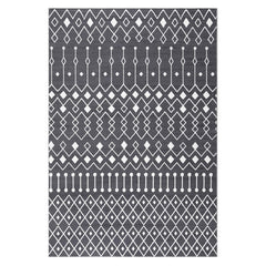 GARVEE Washable 8x10 Grey Moroccan Rug - Modern Geometric Low Pile Carpet for Bedroom & Living Room - Non-Slip, Easy Care, Durable, Cozy Polyester