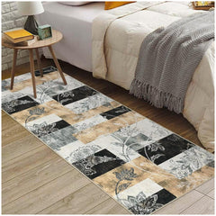 GARVEE Runner Rug 2x6 Machine Washable Hallway Rug Modern Geometric Area Rug Non-Slip Distressed Throw Floor Carpet for Kitchen Laundry Room, Brown