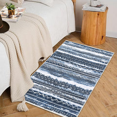 GARVEE Washable Rugs 2x3 Rug Bathroom Rugs Ombre Blue Door Mat Printed Rug Bohemian Low Pile Small Area Rug Non Slip Kitchen Area Rugs Living Room Bedroom Front Door Rugs Indoor Entryway Blue 2'x3'