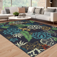 GARVEE Modern Floral Runner Rug 2x6 | Washable & Non-Slip | Polyester | Low Pile | Bedroom & Living Room | Green