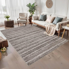 GARVEE Washable Rug 10x13 Rug for Bedroom Living Room Modern Large Area Rug Modern Woven Print Indoor Rug Soft Non Sheddding Grey Rug Non Slip Nursery Rug Stain Resistant Farmhouse Rug, Grey Camel