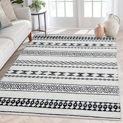 GARVEE 8x10 Washable Rug for Living Room Bohemian Farmhouse Area Rug Stain Resistant Area Rug Modern Geometric Area Rug for Bedroom Dining Room Home Office, 8' x 10' Blue