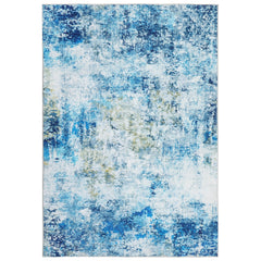 GARVEE 8'x10' Rug, Anti-Slip Backing Abstract Area Rug, Stain Resistant Rugs for Living Room, Kids Room, Foldable Machine Washable Area Rug Navy