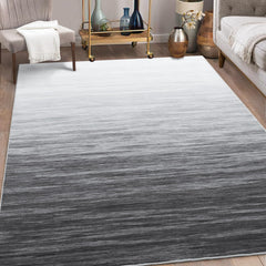 GARVEE Grey Modern Rug 8x10 Large Washable Rugs for Living Room Ombre Rugs for Bedroom Abstract Carpet Low Pile Office Rugs with Rubber Backing Aesthetic Indoor Carpet Vintage Floor Cover