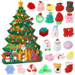 GARVEE Christmas Advent Calendar 2022 with Mochi Toys, 24 Pcs Christmas Countdown Advent Calendar with Christmas Themed Mochi Squishy Toys for Kids Party Favor,Christmas Gift