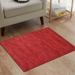 GARVEE Small Area Rug Washable Indoor Doormat 2x3 Non-Slip Modern Solid Rug Contemporary Throw Floor Carpet for Living Room Bedroom Kitchen, Red