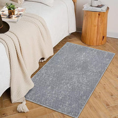 GARVEE Small Area Rug 2X3 Solid Entryway Rug Grey Rug Contemporary Washable Rugs Thin Living Room Rug Modern Non Slip Area Rug Soft Low Pile Lightweight Rug for Bathroom, Grey